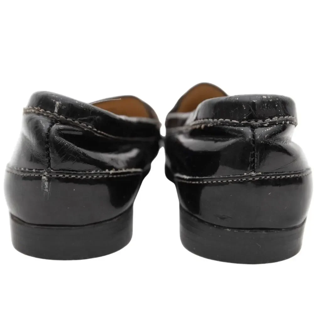 Cole Haan Toddler Black Patent Leather Moc Toe Air Penny Loafers Size 8